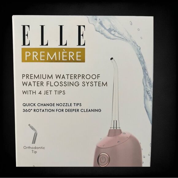 ELLE PREMIER Premium Waterproof Water Flossing System With 4 Jet Tips New In box - Picture 2 of 6